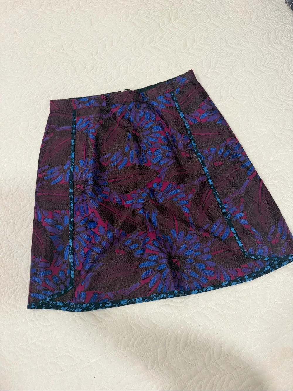 EUC Vintage J Crew Floral Print A-Line Skirt